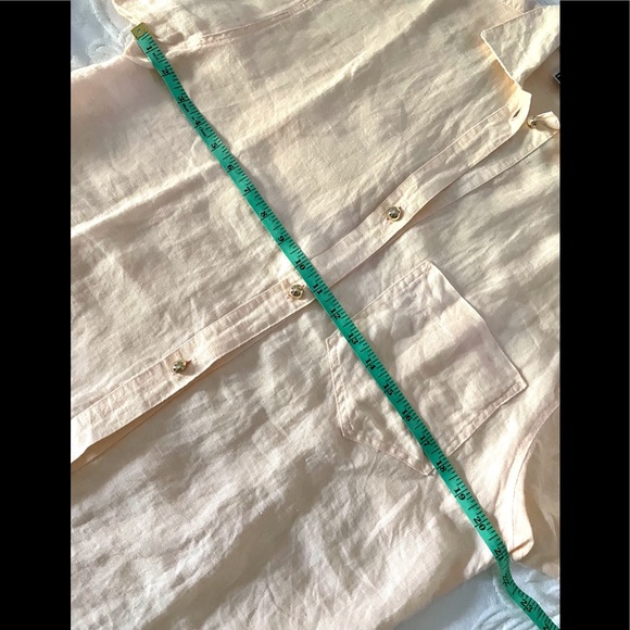 💲⬇️ Vintage pale peach linen shirt - Picture 7 of 7